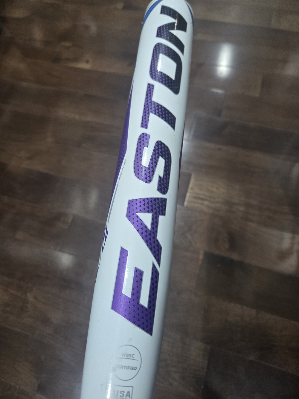 Easton White and Purple Women's Bat